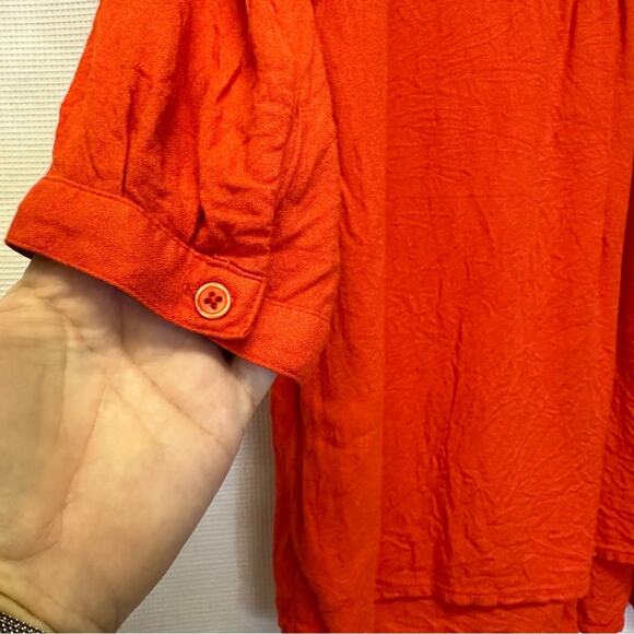 A Pea in the Pod Maternity Tunic Top Large L/G - Boho Embroidered Red Blouse - Picture 5 of 9